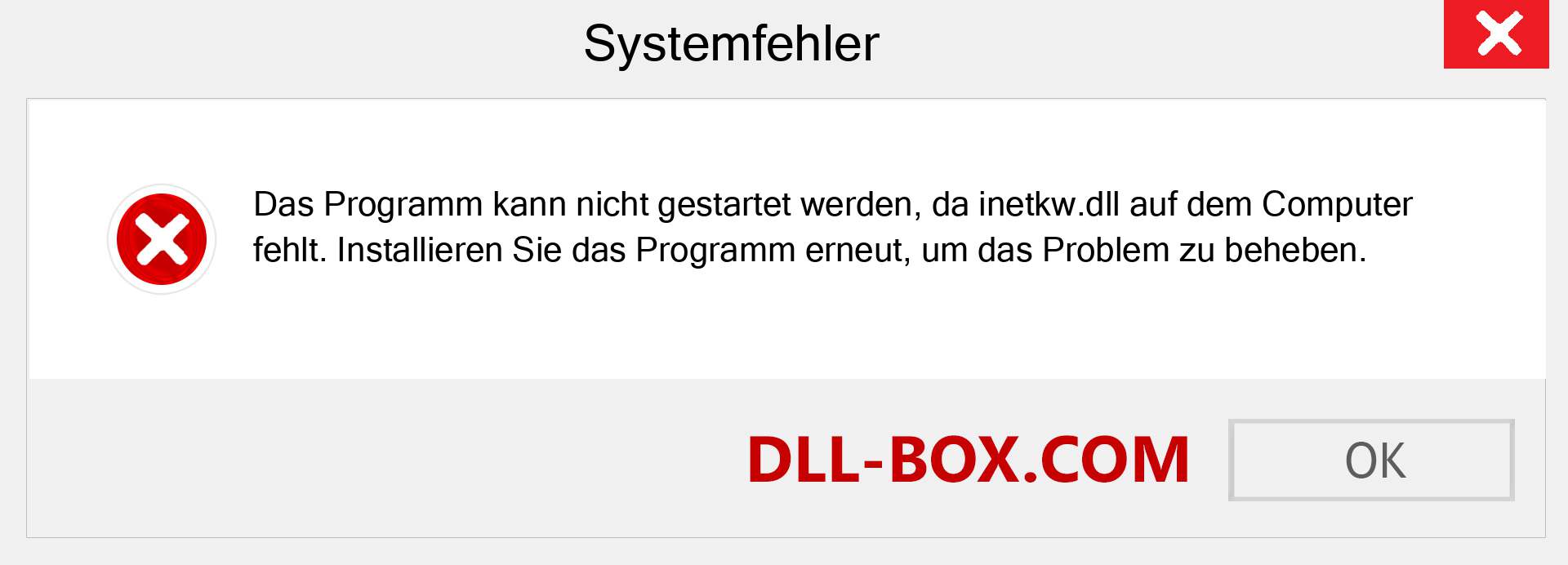 inetkw.dll-Datei fehlt?. Download für Windows 7, 8, 10 - Fix inetkw dll Missing Error unter Windows, Fotos, Bildern