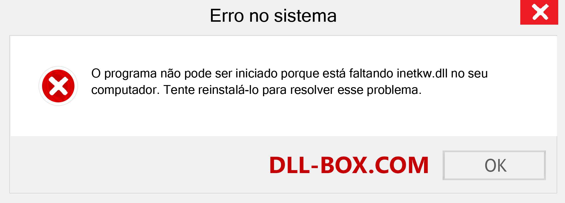 Arquivo inetkw.dll ausente ?. Download para Windows 7, 8, 10 - Correção de erro ausente inetkw dll no Windows, fotos, imagens